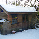 <p>Mini mock log cabin  customer uses it as his gym.</p>
