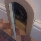 <p>Stop tap hidden behind mouse home door.</p>
